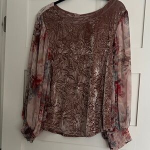 Elegant Floral Velvet Women's Top